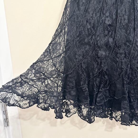 Mix Nouveau Vintage 90s Black Lace Whimsigoth Witchy Fairy Grunge Earthy Skirt - Picture 3 of 10